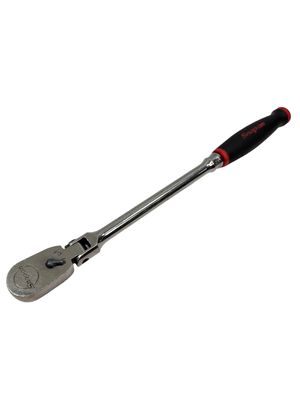 Snap On 3/8" Drive Dual 80 Technology Soft Grip Long Handle Flex-Head Ratchet (Red), FHLF80