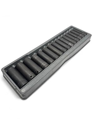 Snap On 14 pc 1/2" Drive 6-Point Metric Flank Drive® Deep Impact Socket Set (10-23 mm), 315SIMMYA