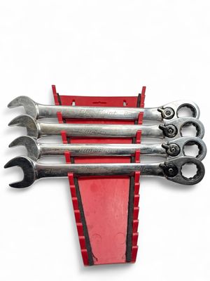 Blue Point 4pc 12-Point Metric 15° Offset Ratcheting Combination Wrench Set, BOERM704