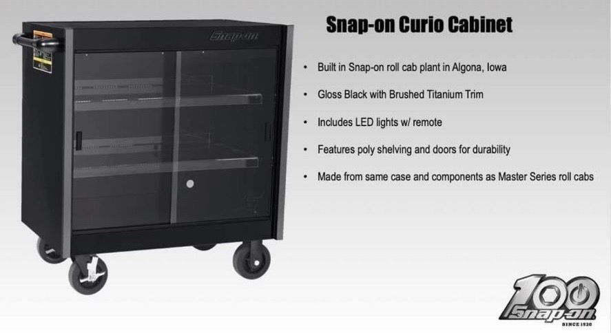 Snap On Curio Display Cabinet Black, Brand New On Skid, SSX20P118
