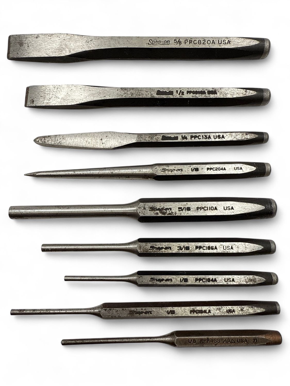 Snap On 9pc Chisel And Punch Lot