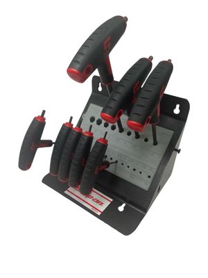 Snap On 8 Pc. SAE T-Shaped/ L-Shaped Combination Hex Wrench Set (3/32-1/4") W/ Storage Organizer AWSG800A / AWSTAND