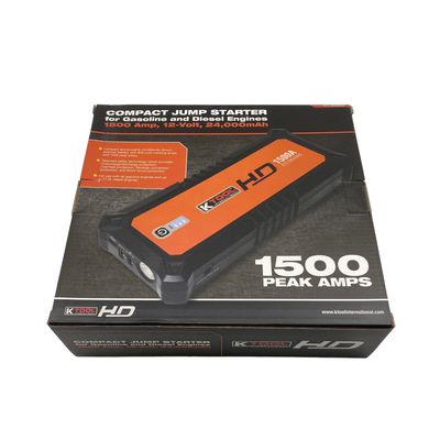K Tools 1500 Amp Compact Jump Starter 12V, 24,000mAh, KTIHD4903