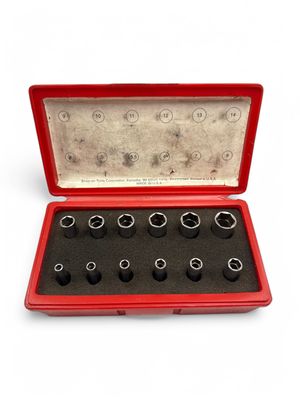 Snap On 12 pc 1/4" Drive 6-Point Metric Flank Drive® Deep Socket Set, (4-14mm)