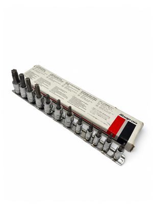 Snap On 1/4” & 3/8” Drive 12-Piece Torx Bit Socket Driver Set (T8-T55) 212EFTXY