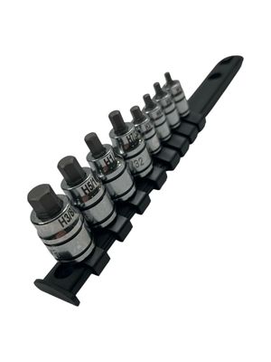 Matco Tools 8PC 1/4” & 3/8” Drive Stubby SAE Hex Bit Socket Set, SABXYS8V