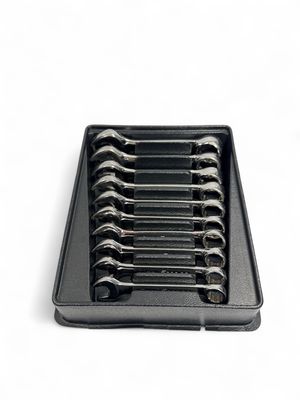 Snap On 10 pc 12-Point Metric Flank Drive Midget Combination Wrench Set (10-19 mm), OXIM710B