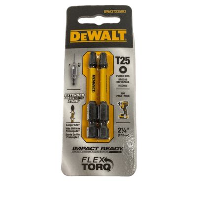 DeWalt 2 Piece T25 Torx Impact Power Bits, DWA2TX25IR2