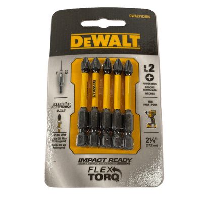 DeWalt 5pc #2 Philips Power Bits, DWA2PH2IR5
