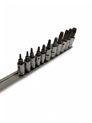 Snap On 11 Pc. Combination Drive Torx Bit Standard Socket Set (T8-T55) 212EFTXY