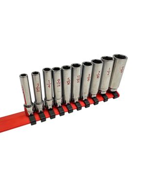 Matco 1/4" Drive 10pc SAE 6pt Deep Chrome Socket Set, SAD106TA