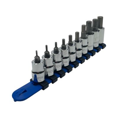 Matco Tools 10PC 3/8” Drive Metric Hex Bit Socket Driver, SBXYM10R