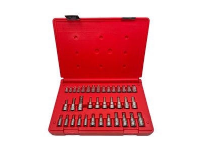 Snap On 37 pc Combination Drive Stubby & Standard Socket Driver Set, 237HEXTORXST