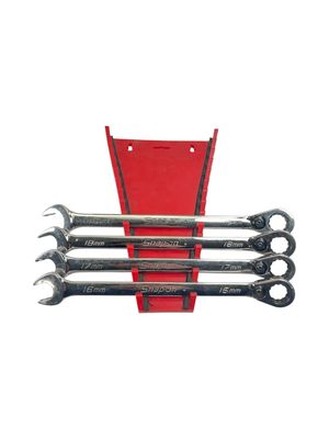 Snap On 4pc Metric 12-Point Flank Drive® Plus Reverse Ratcheting Combination Wrench(16-19mm)