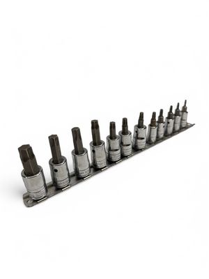 Snap On 1/4” & 3/8” Drive 12-Piece Torx Bit Socket Driver Set (T8-T55) 212EFTXY