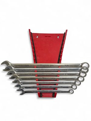 Snap On 7 pc 12-Point SAE Flank Drive® Plus Long Combination Wrench Set (3/8–3/4"), SOEXL707B
