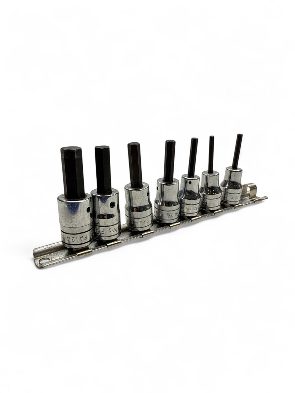 Snap On 7 pc 3/8" Drive SAE Standard Hex Bit Socket Set (9/64-3/8"), 208EFAY