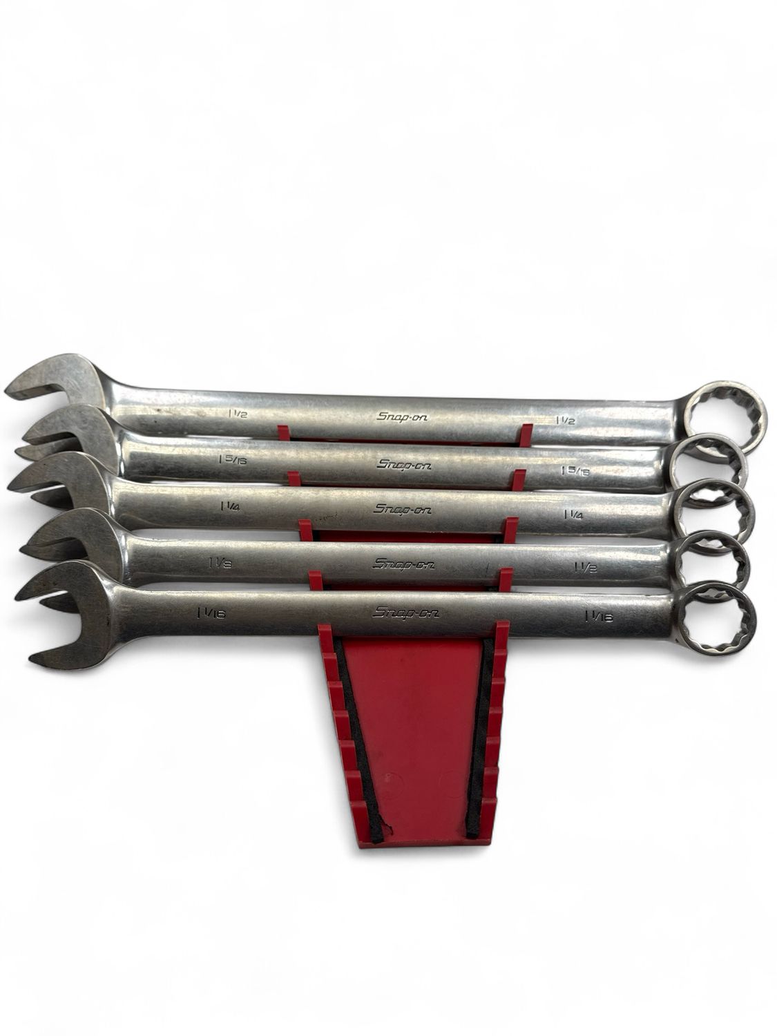 Snap On 5pc Large SAE Flank Drive Combination Wrench Set (1-1/6” to 1-1/2”)