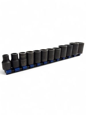 Snap On 12 Pc. 1/2" Drive 12-Point SAE Flank Drive Shallow Impact Socket Set (3/8-1-1/4") 313IMD