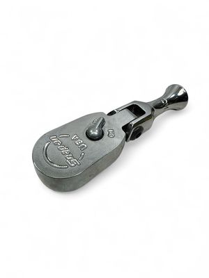 Snap On 3/8” Drive 1/4" Body Dual 80 Technology 3” Stubby Handle Flex-Head Ratchet, FLCF72