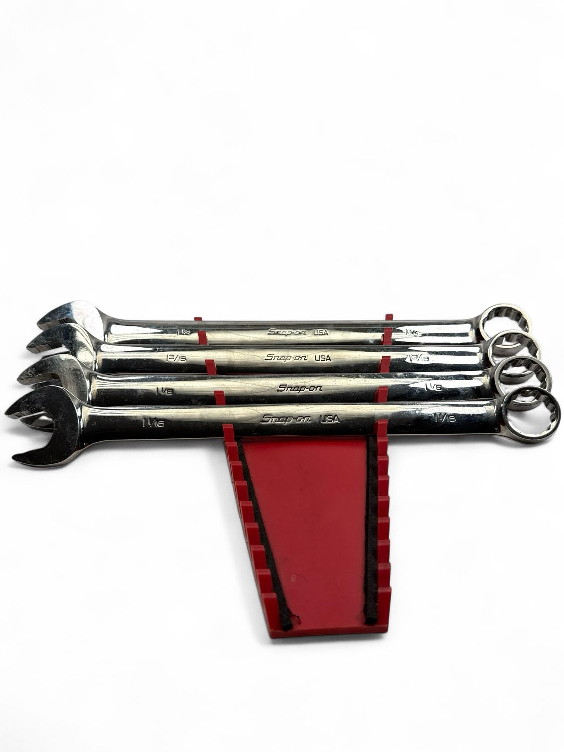 Snap On 4pc Large SAE Flank Drive 12pt Combination Wrench Set (1-1/16 to 1-1/4”)