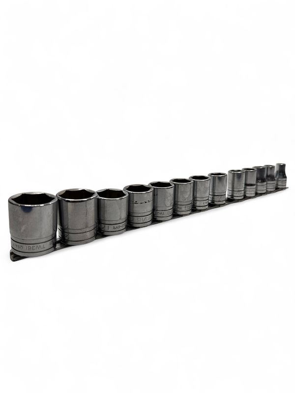 Snap On 13 Pc. 1/2" Drive 6-Point SAE Flank Drive Shallow Socket Set (3/8-1-1/8") 313TWYA