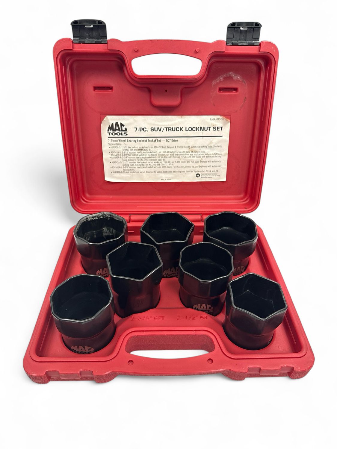 Mac Tools 7pc 1/2” Drive SUV/Truck Lock Nut Socket Set, AS4542A
