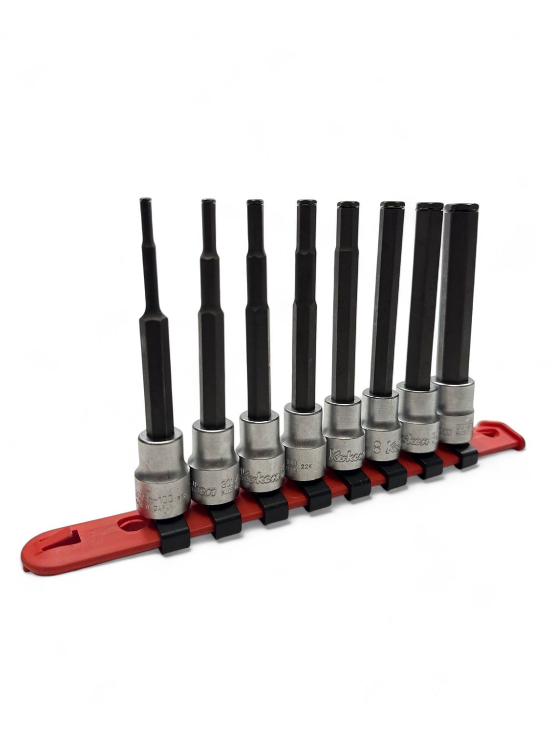 Ko-Ken 3/8” Drive Grip Ring Hex Bit 100mm Long Socket Set, RS3015M/8-L100