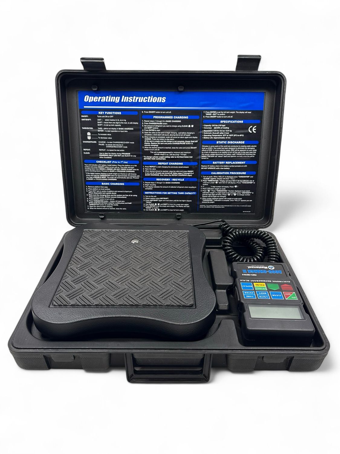 Mastercool Accu-Charge II Electronic Refrigerant Scale With Bluetooth® Wireless Technology, 98210-A