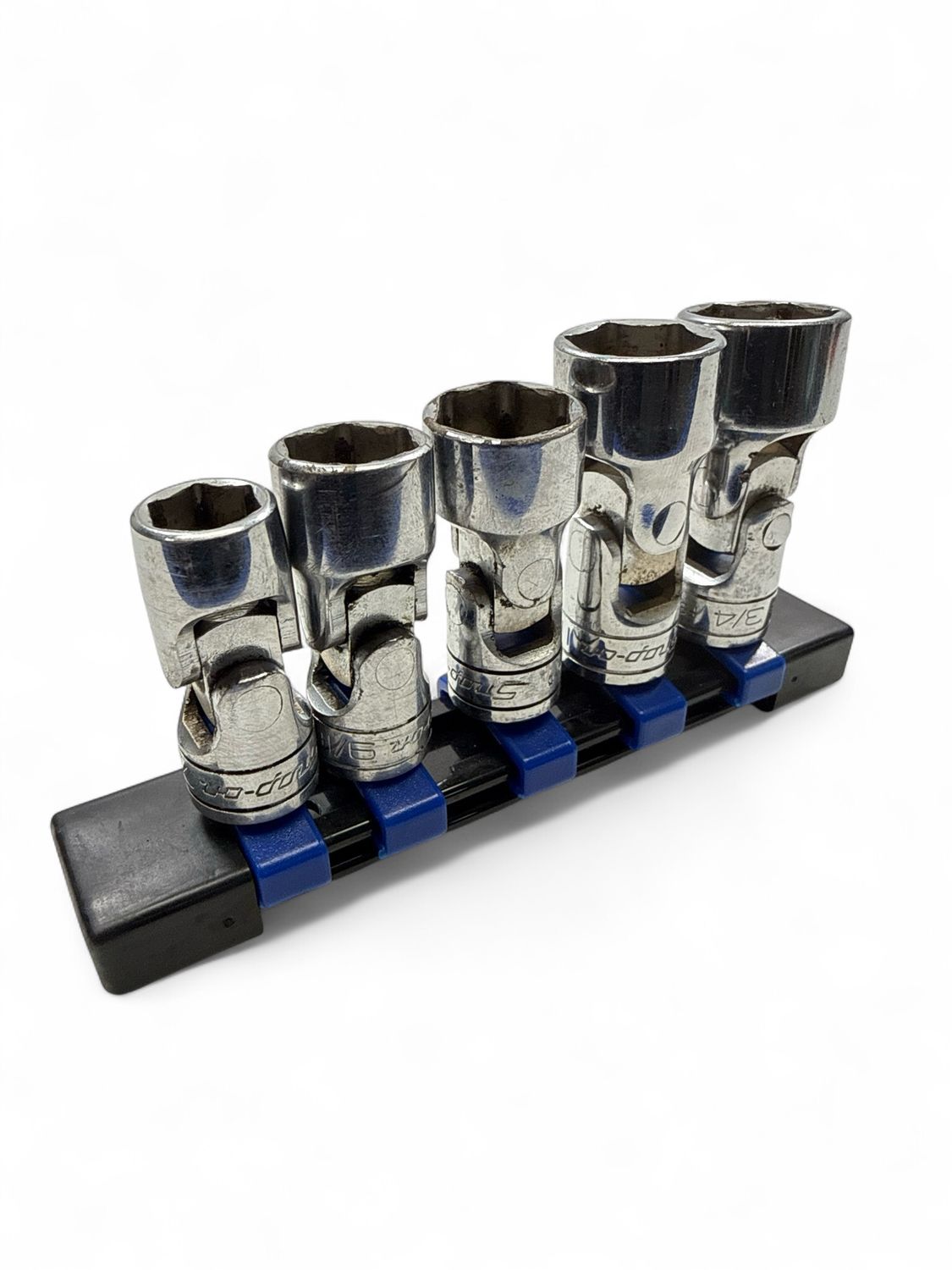 Snap On 5pc 3/8" Drive 6-Point SAE Flank Drive Shallow Universal Socket Set (7/16-3/4") 206AFSA