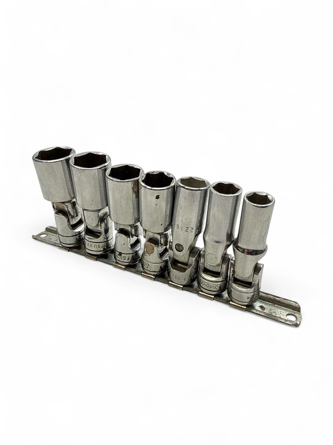 Snap On 7 pc 3/8" Drive 6-Point SAE Flank Drive Deep Universal Socket Set (3/8-3/4") 207FSU