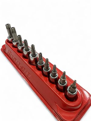 Snap On 10 pc Combination Drive TORX® Bit Tamper-Resistant Socket Set (T8-T50), 210EFTXRY