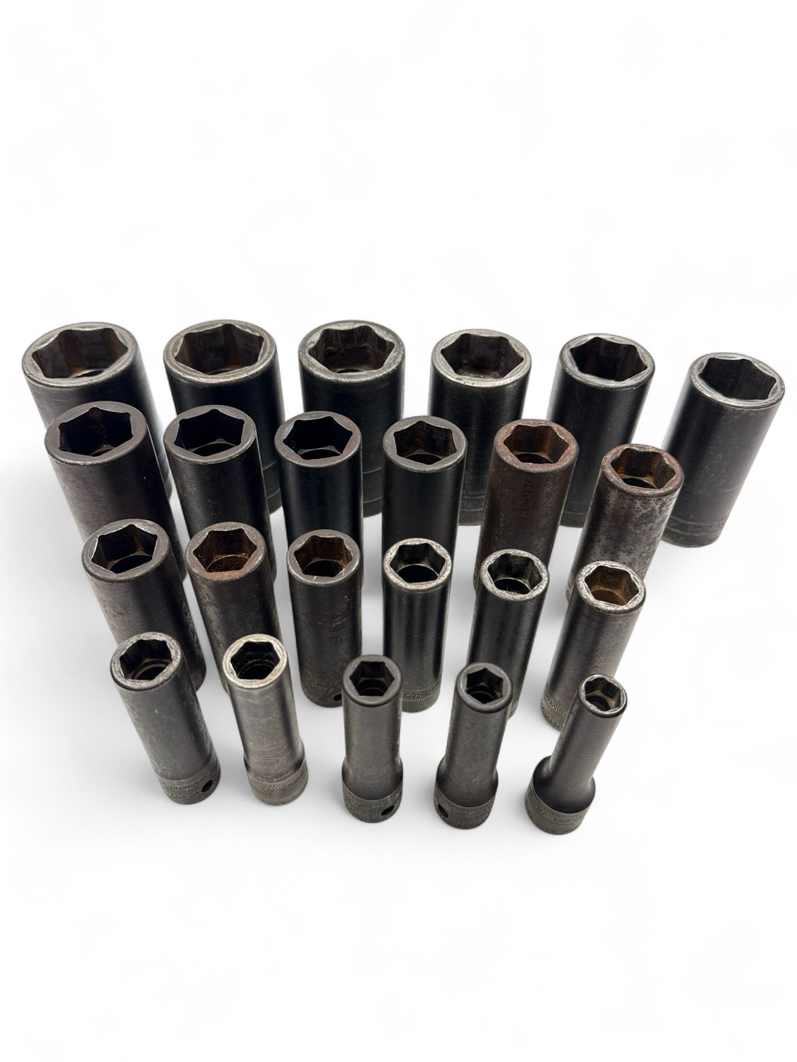 Snap On 23pc 1/2" Drive 6pt Metric Flank Drive Deep Impact Socket Set (10-27, 29-36 mm), 325SIMM