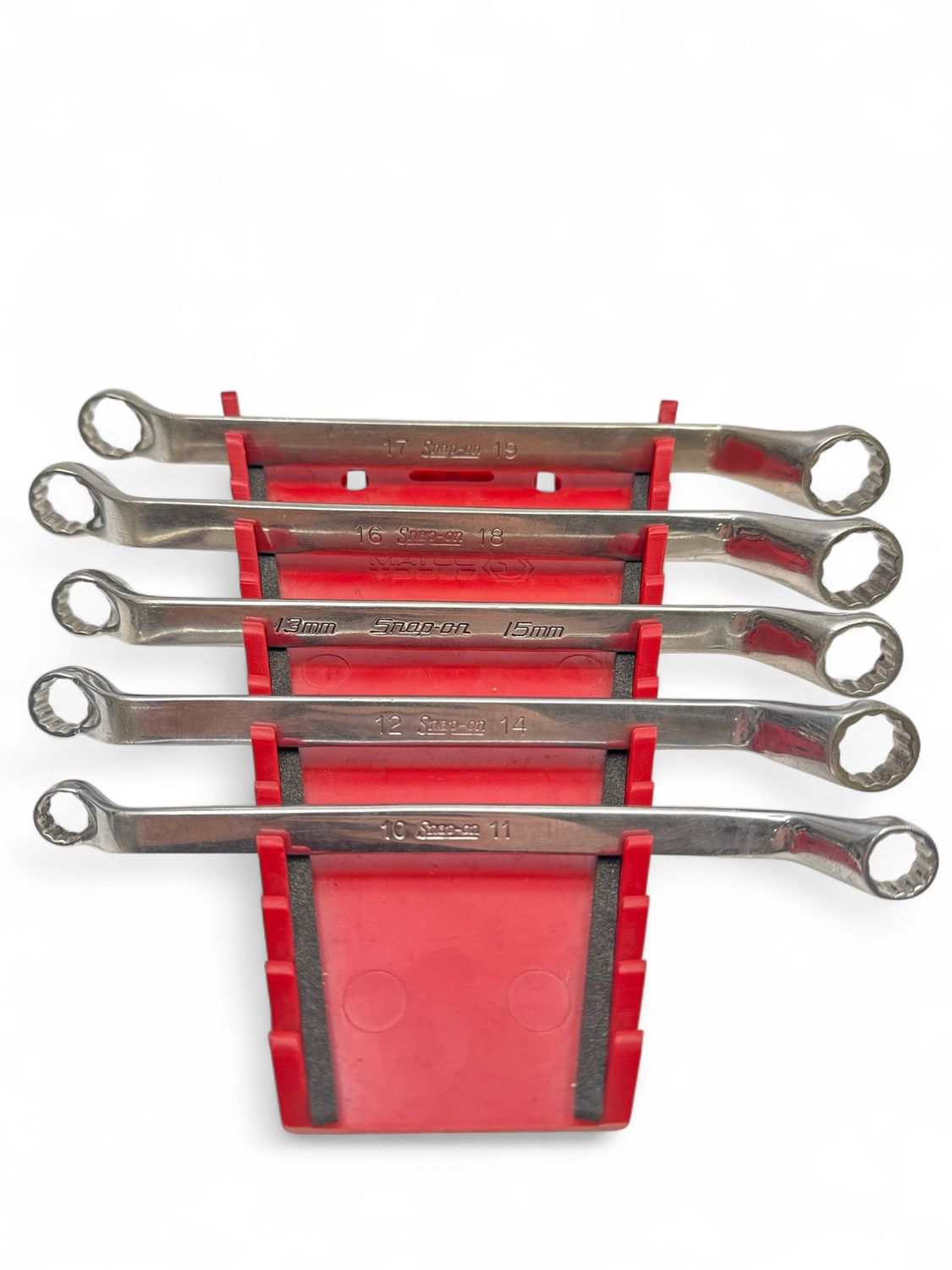 Snap On 5 pc 12-Point Metric Flank Drive® 60° Deep Offset Box Wrench Set, XOM605