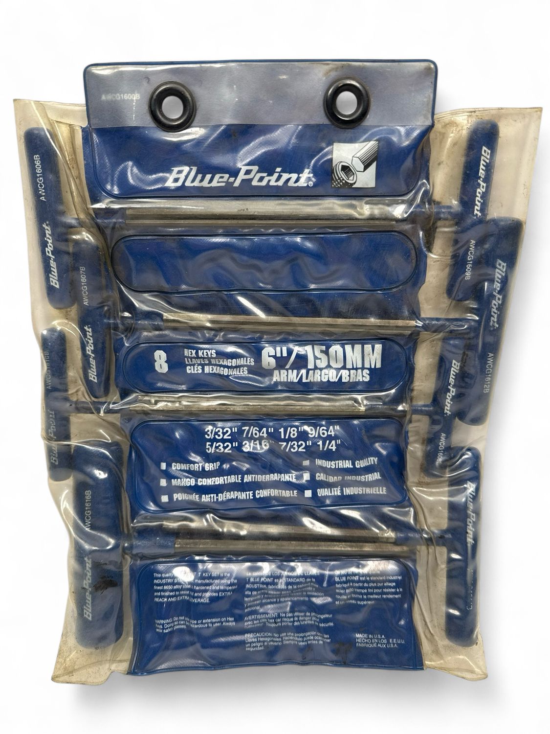 Blue Point 8pc T-Shaped Combination Wrench Hex Set (3/32” - 1/4”)