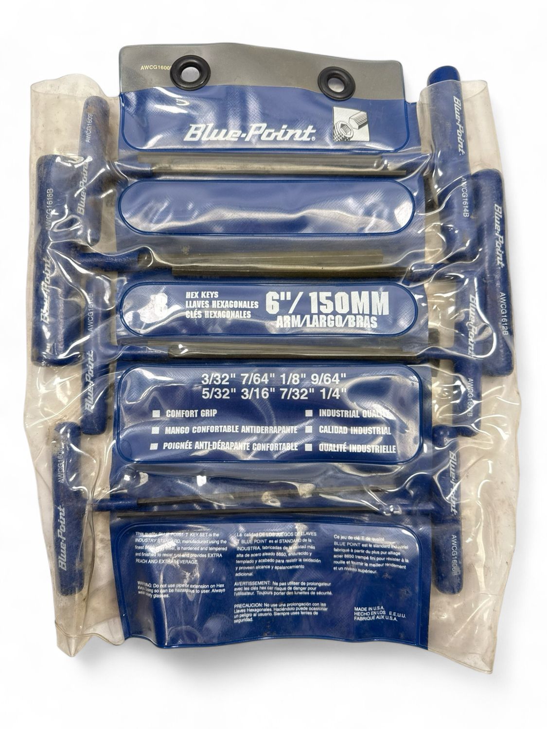 Blue-Point 8pc Handle Hex Key Set (3/32”-1/4”), AWCG-1600 - Shop - Tool ...