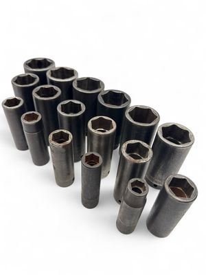 Snap On 15 Pc. 1/2" Drive 6-Point SAE Flank Drive Deep Impact Socket Set (1/2 - 1 1/2") 313SIMA