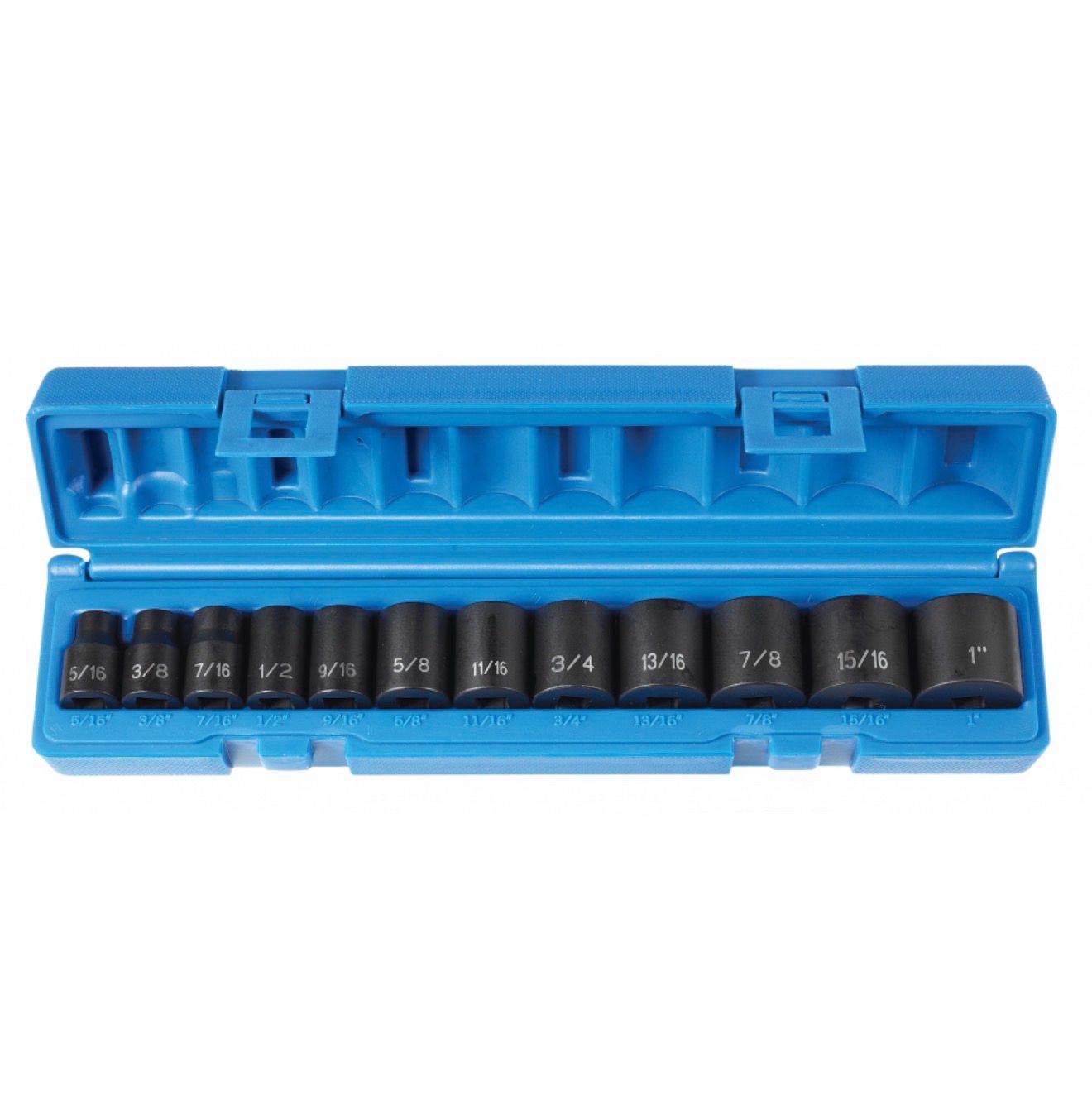 Grey Pneumatic 12pc 3/8” Drive Standard Length 12pt Fractional Impact Socket Set, 1202
