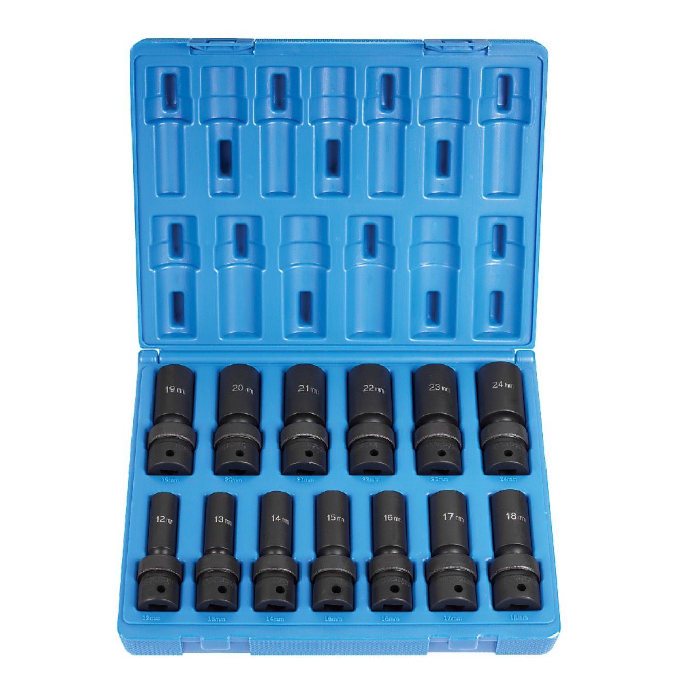 Grey Pneumatic 13pc 1/2” Drive Deep Length 6pt Metric Universal Impact Socket Set, 1313UMD