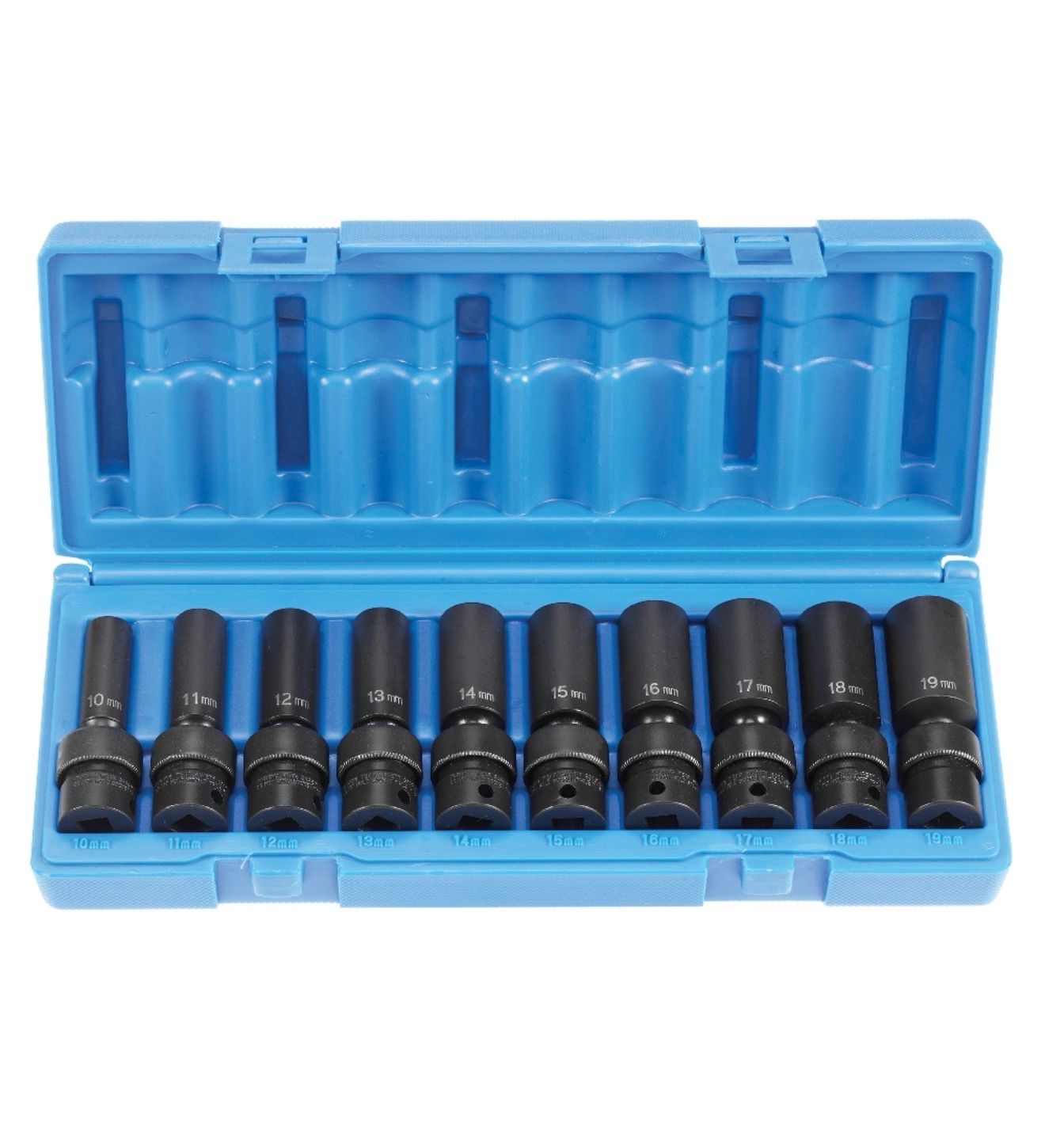 Grey Pneumatic 10pc 3/8” Drive Deep Length 6pt Metric Universal Impact Socket Set, 1210UMD