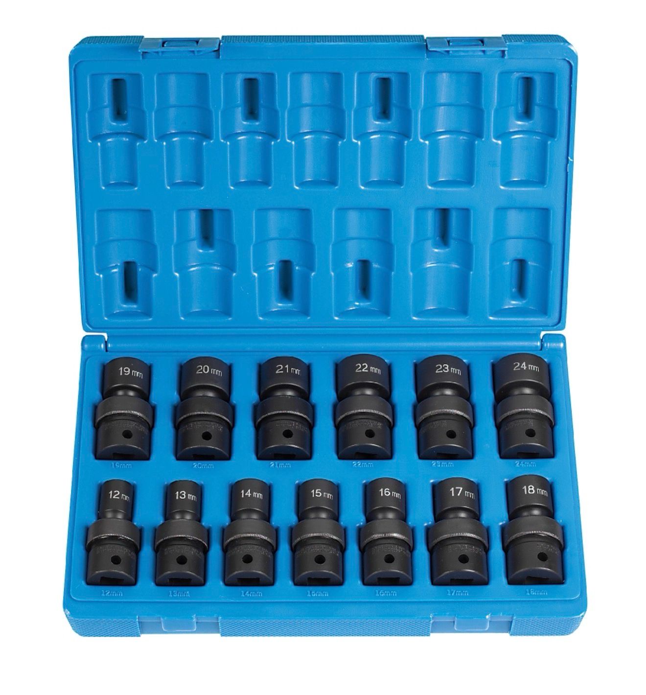 Grey Pneumatic 13pc 1/2” Drive Standard Length 6pt Metric Universal Impact Socket Set, 1313UM