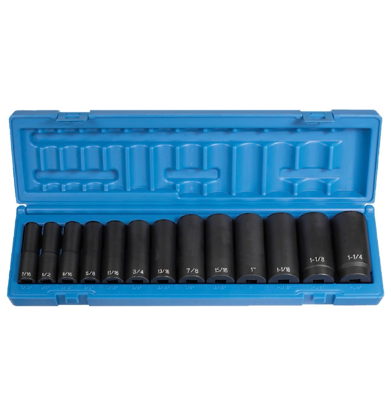 Grey Pneumatic 13pc 1/2” Drive 6pt Fractional Socket Set, 1312D