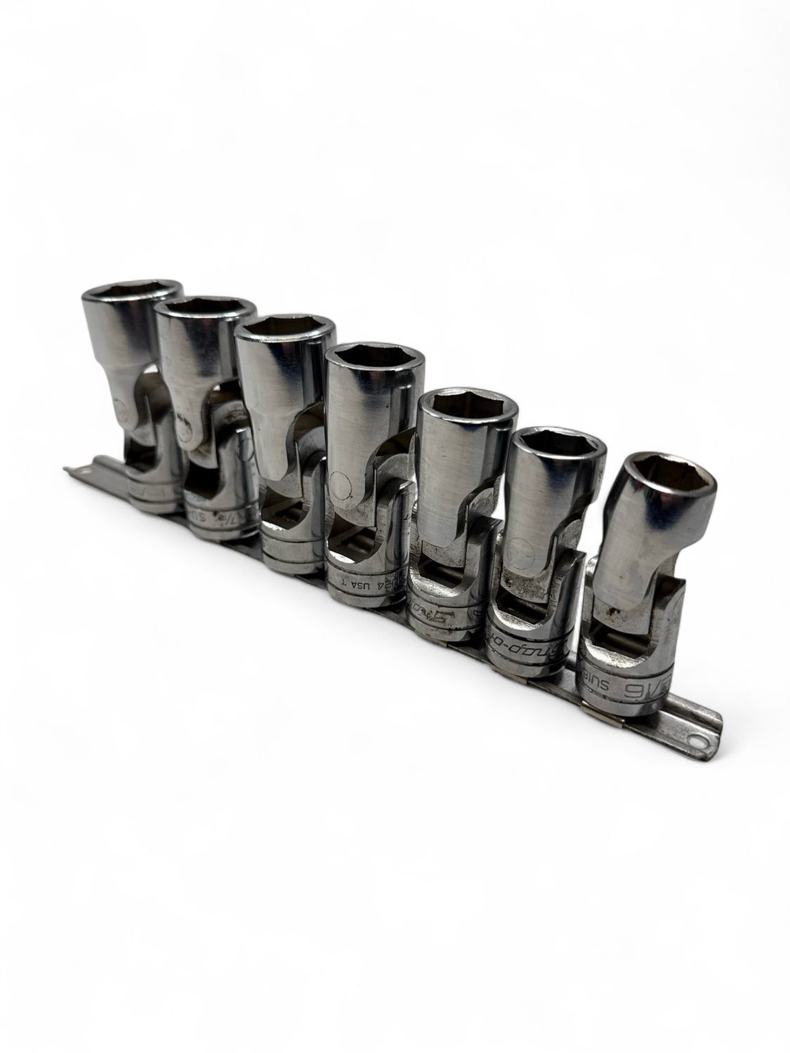 Snap On 7 pc 1/2" Drive 6-Point SAE Flank Drive® Shallow Universal Socket Set (9/16-15/16"), 307SUY