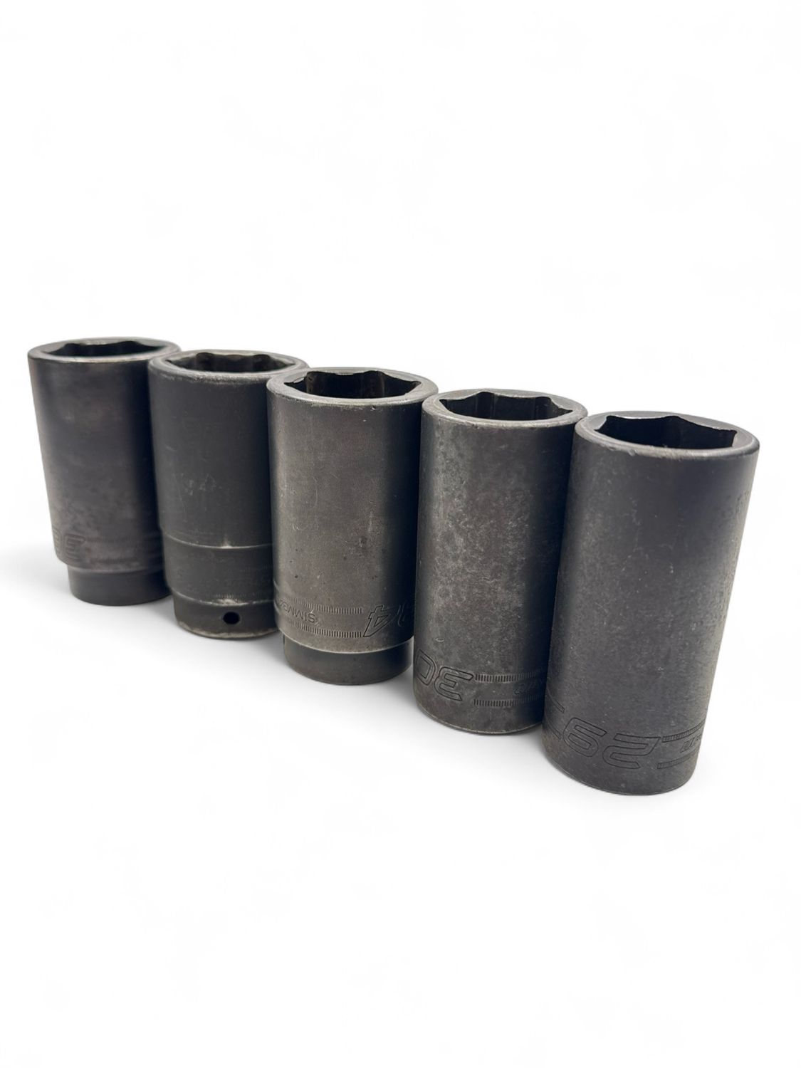 Snap On 5pc 1/2" Drive 6-Point Metric Flank Drive® Deep Impact Socket Set (29-30, 34-36mm), 305SIMMY