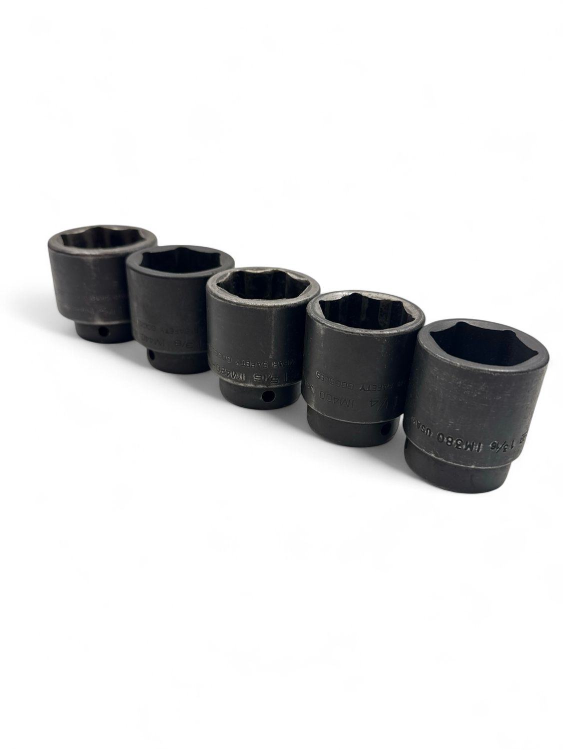 Snap On 5pc 1/2” Drive 6pt Shallow Impact Socket(1-3/16” - 1-1/2”)