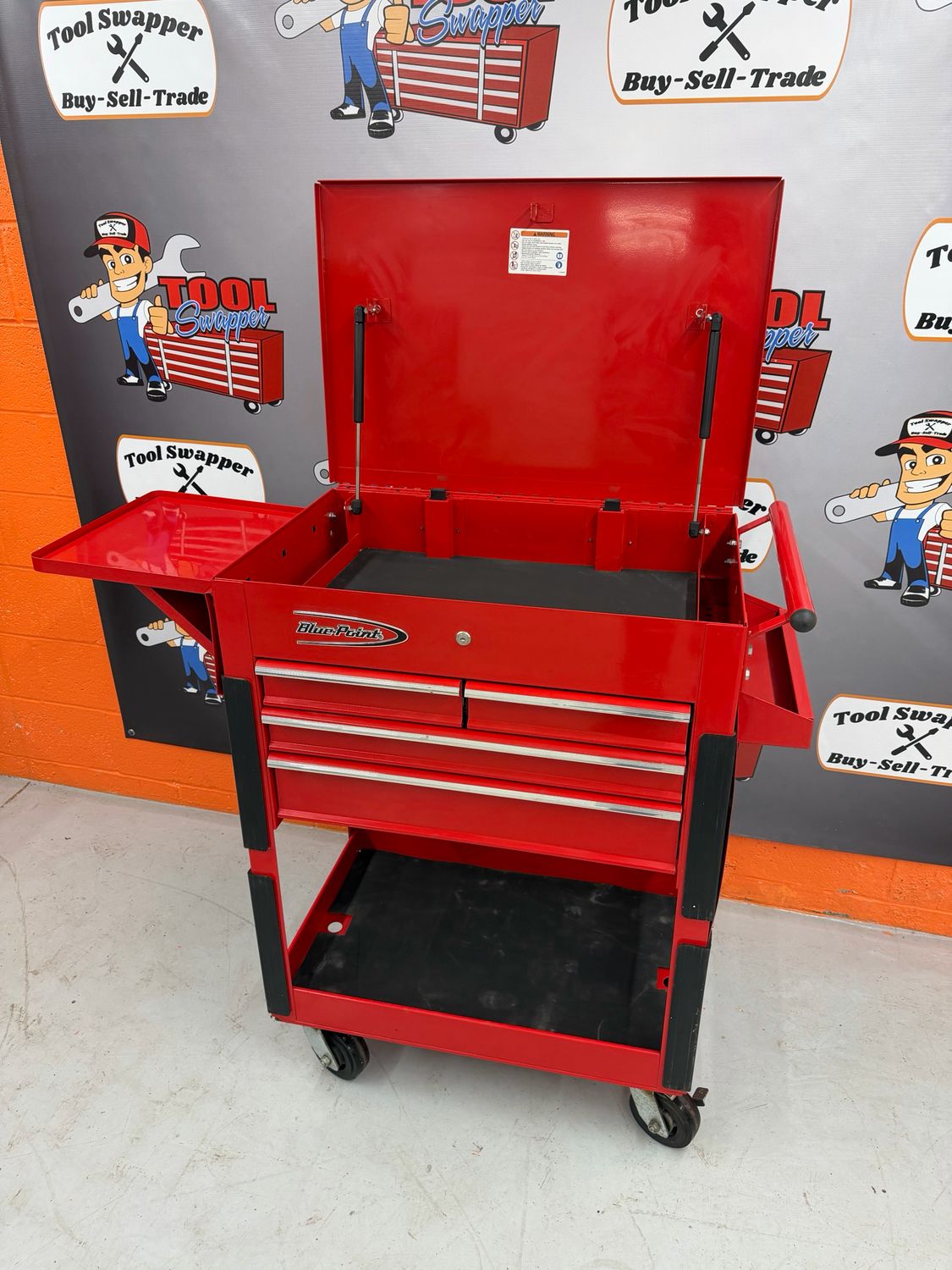 Blue Point Four-Drawer Service Cart (Red), KRBC10TB