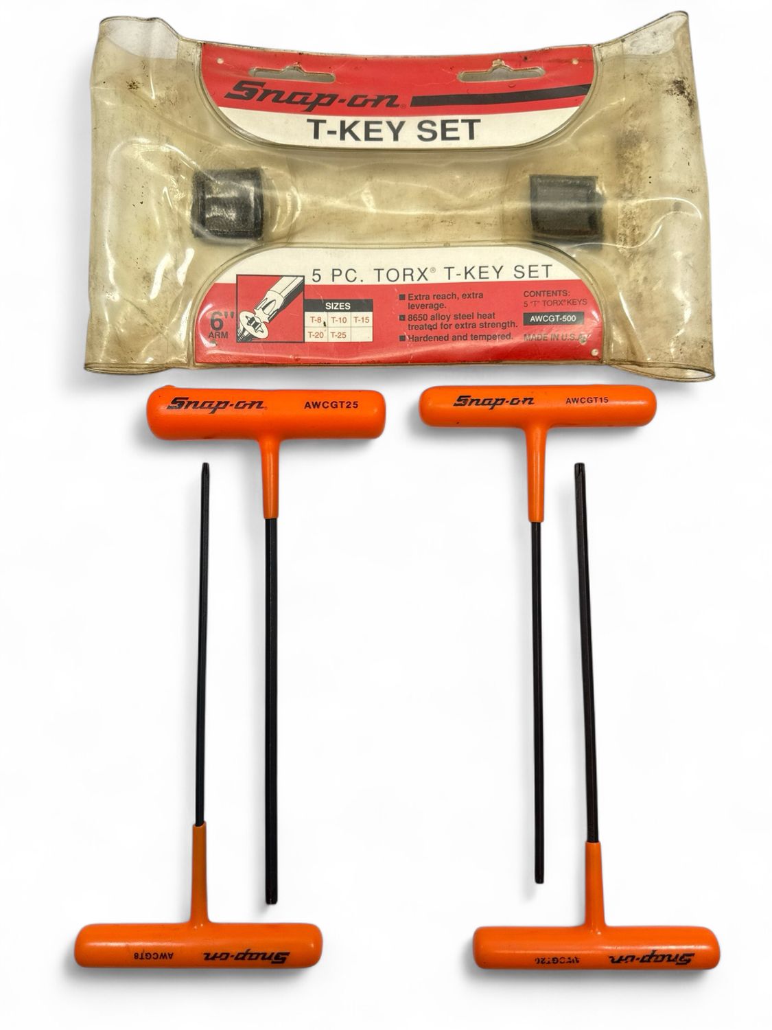 Snap On 4pc TORX® T-Shaped Wrench Set (T8–T25), AWCGT500