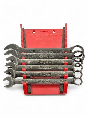Snap On 6pc SAE 12pt Flank Drive Short Combination Wrench Set (5/16”-11/16”) Industrial Finish