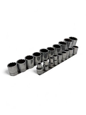 Snap On 18pc 1/2" Drive 12-Point SAE Flank Drive Shallow Socket Set (3/8-1-1/8") 313SWYA