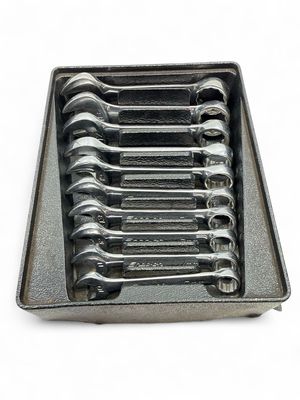 Snap On 10 pc 12-Point Metric Flank Drive Midget Combination Wrench Set (10-19 mm), OXIM710B